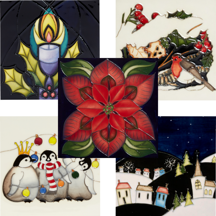 Sets of Christmas Cards A, B, C, D & E - 1 of each Design - Christmas Card
